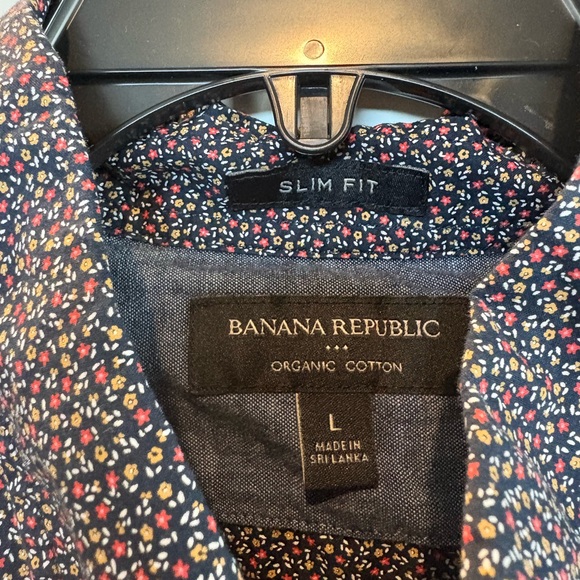 Banana Republic Navy Floral Patterned Casual Shirt - Picture 2 of 4